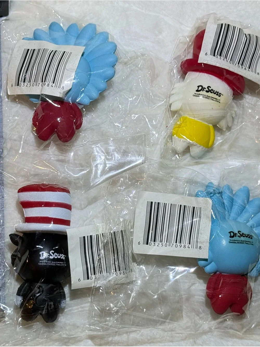 Dr. Seuss slow rise squishy Character Pack 3.5” 6 pc bundle. Cat In The Hat